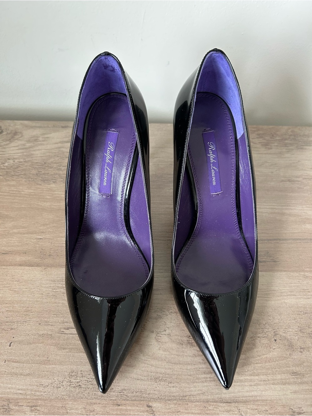Ralph Lauren Celia Black Patent Heel Size EU 38 New in Box Purple Label - Picture 3 of 10